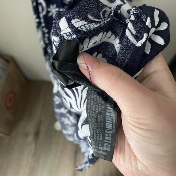 Zara Blue and White Floral Maxi Dress with Long Sleeves Size Small - Picture 6 of 9